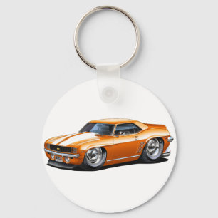 1969 de Auto van het oranje-Wit Camaro Sleutelhanger