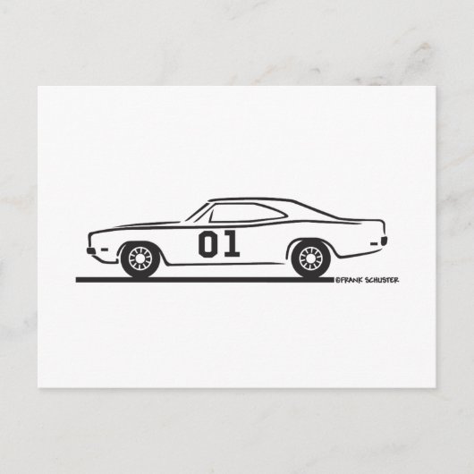 1969 Dodge Charger General Lee Briefkaart (Voorkant)