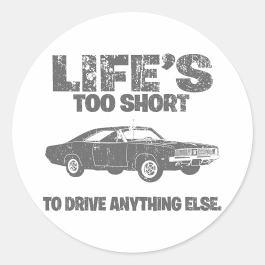 1969 Dodge Hemi-lader Ronde Sticker (Voorkant)