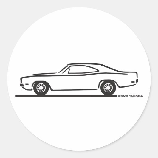 1969 Dodge-lader Ronde Sticker (Voorkant)