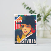 1969 Feria de Sevilla Spanje vintage-reis Briefkaart (Staand voorkant)