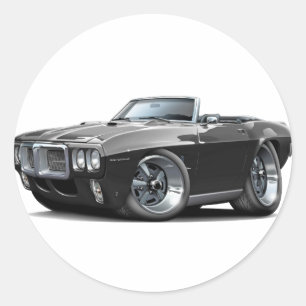1969 Firebird Black Convertible Ronde Sticker