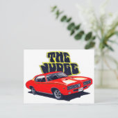 1969 GTO-rechter Rode auto Briefkaart (Staand voorkant)