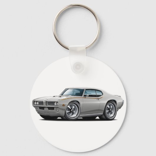 1969 GTO rechter Silver Car Sleutelhanger (Voorkant)