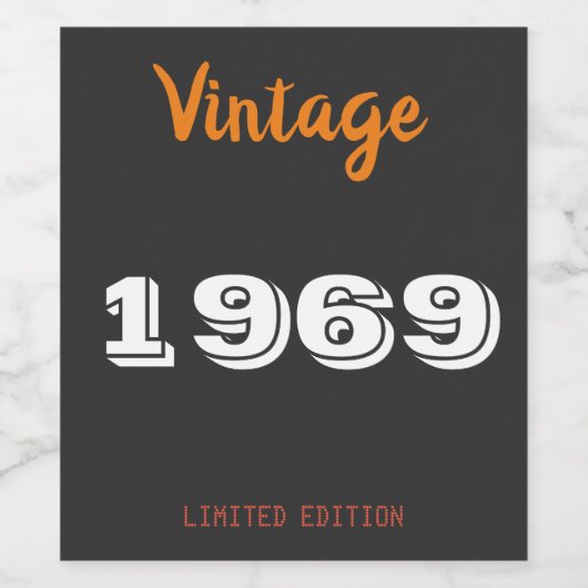  1969 Limited Edition Gift – Retro 57e Wijn Etiket (Enkel label)
