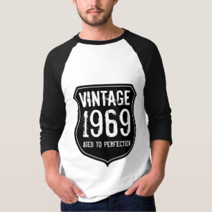 1969 verouderd tot perfectie Donkergrijze vintag T-shirt