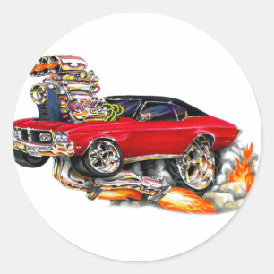 1970-72 Buick GS Red Car Ronde Sticker