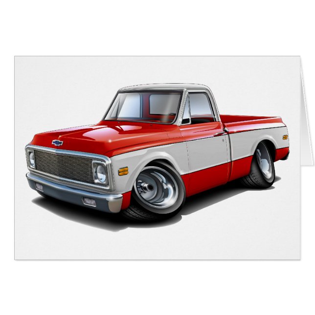 1970-72 C10 de Vrachtwagen van het rood-Wit Chevy (Voorkant Horizontaal)