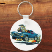 1970-72 Camaro Blue-White Car Sleutelhanger (Voorkant)