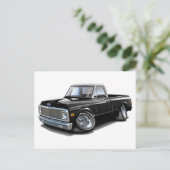 1970-72 Chevy C10 Black-White Top Truck Briefkaart (Staand voorkant)
