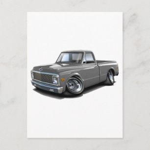 1970-72 Chevy C10 Grey Truck Briefkaart
