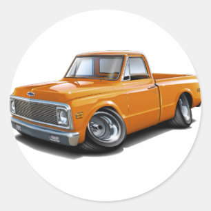 1970-72 Chevy C10 Oranje Truck Ronde Sticker