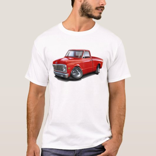 1970-72 Chevy C10 Red Truck T-shirt (Voorkant)