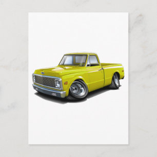 1970-72 Chevy C10 Yellow Truck Briefkaart