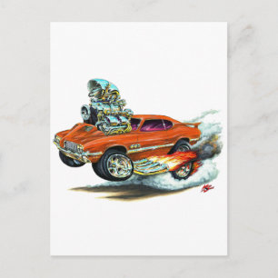 1970-72 Olds Cutlass 442 Oranje auto Briefkaart