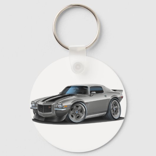 1970-73 Camaro Sil/Blk Car Sleutelhanger (Voorkant)