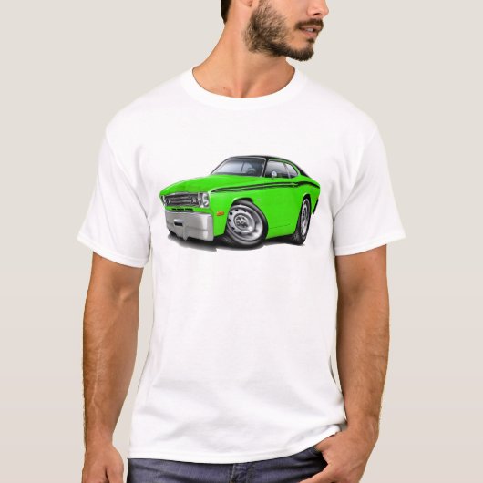 1970-74 Duster Limoen-Black Bovenste auto T-shirt (Voorkant)
