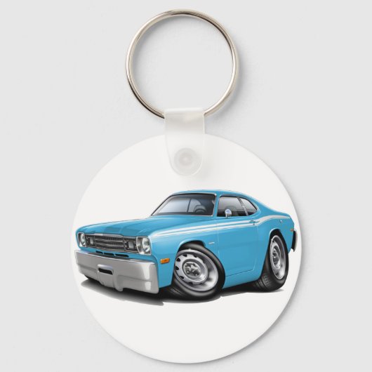 1970-74 Duster Lt Blue-White-auto Sleutelhanger (Voorkant)