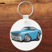 1970-74 Duster Lt Blue-White-auto Sleutelhanger (Voorkant)