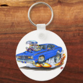 1970-74 Plymouth Blue Car Sleutelhanger (Voorkant)