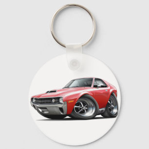 1970 AMX Rood-witte auto Sleutelhanger