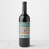 1970 Année de naissance Étiquette de vin (Devant)