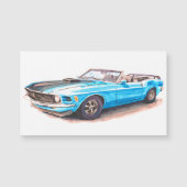 1970 Blauwe Mustang Magnet (Voorkant)