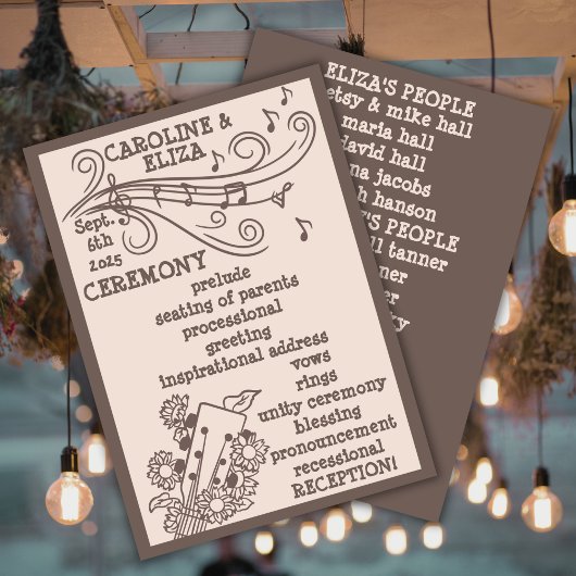 1970 Canyon Rock Boho Wedding Programma