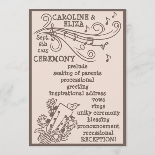 1970 Canyon Rock Boho Wedding Programma (Voorkant)