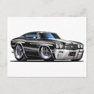1970 Chevelle Black-White-auto Briefkaart