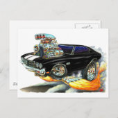 1970 Chevelle Black-White-auto Briefkaart (Voorkant / Achterkant)