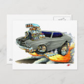1970 Chevelle Grey-Black Car Briefkaart (Voorkant / Achterkant)