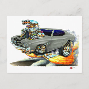 1970 Chevelle Grey-Black Car Briefkaart