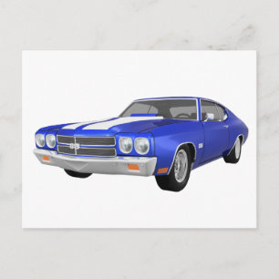 1970 Chevelle SS: Blauwe afwerking: Briefkaart