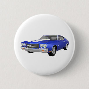 1970 Chevelle SS: Blauwe afwerking: Ronde Button 5,7 Cm