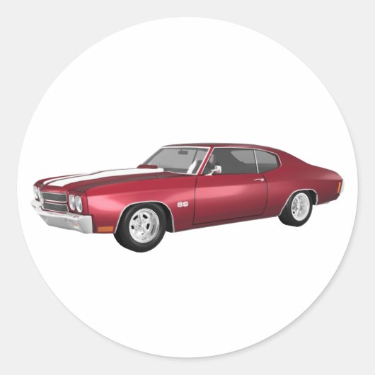 1970 Chevelle SS: Snoep Apple Finish: Ronde Sticker (Voorkant)