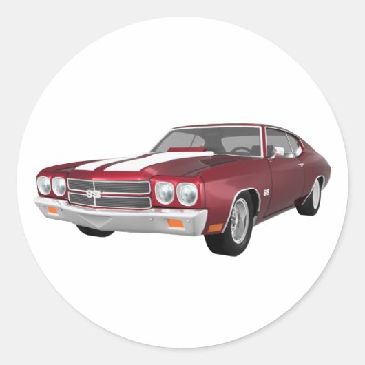 1970 Chevelle SS: Snoep Apple Finish: Ronde Sticker (Voorkant)