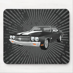 1970 Chevelle SS: Zwarte afwerking: Mousepad Muismat