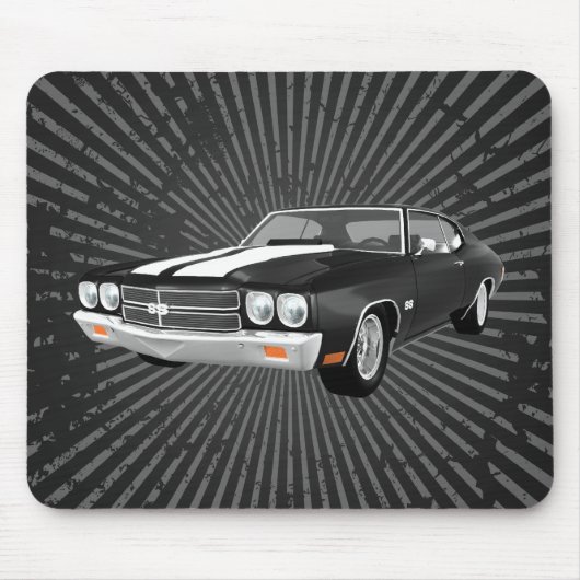 1970 Chevelle SS: Zwarte afwerking: Mousepad Muismat (Voorkant)