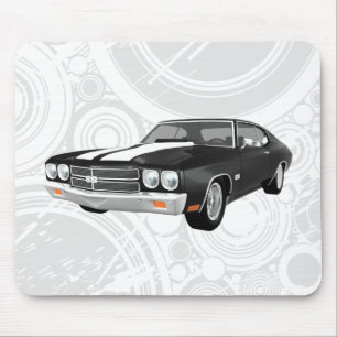 1970 Chevelle SS: Zwarte afwerking: Mousepad Muismat