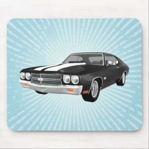 1970 Chevelle SS: Zwarte afwerking: Mousepad Muismat