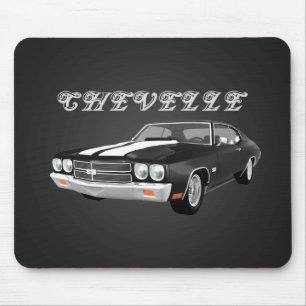 1970 Chevelle SS: zwarte finish: Mousepad Muismat