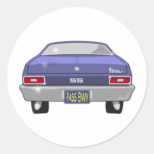 1970 Chevrolet Nova SS Ronde Sticker (Voorkant)