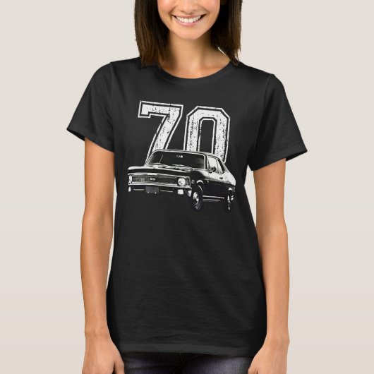 1970 Chevy Nova Ss Front Three Quarter View T-shirt (Voorkant)