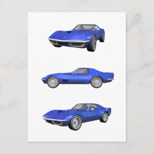 1970 Corvette: Blauwe afwerking: Briefkaart