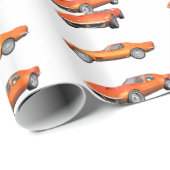 1970 Corvette: Oranje Fins Cadeaupapier (Rol Hoek)