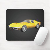 1970 Corvette Sportauto: Gele afwerking: Mousepad Muismat (Met muis)