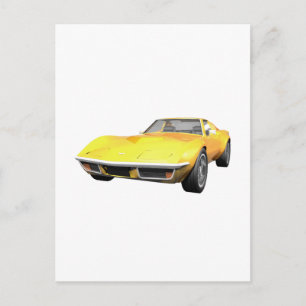 1970 Corvette Sportauto: Gele finish Briefkaart