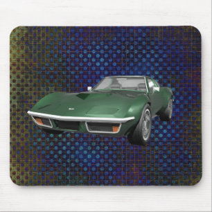 1970 Corvette Sportauto: groene finish: Mousepad Muismat