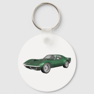 1970 Corvette Sportauto: groene finish Sleutelhanger